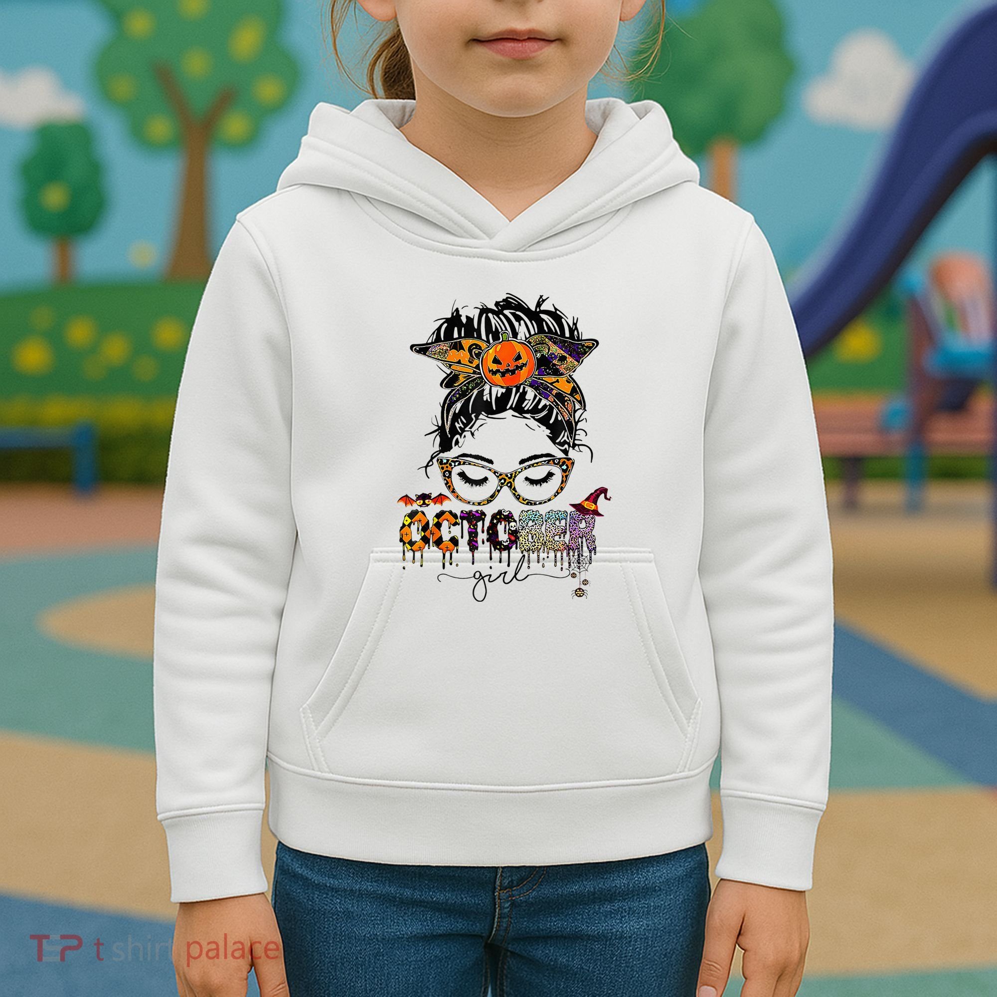 October Messy bun hair october birthday halloween  Kids Hoodie