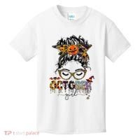 October Messy bun hair october birthday halloween  Kids T-Shirt thumb 0