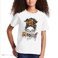 October Messy bun hair october birthday halloween  Kids T-Shirt thumb 2