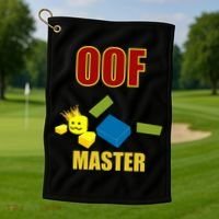 Oof Master Computer Video Game Funny Noob Gamer Great Gift Golf Towel thumb 1