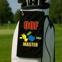 Oof Master Computer Video Game Funny Noob Gamer Great Gift Golf Towel thumb 2