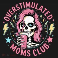Overstimulated Moms Club Mother's Day Skull Messy Mom Life Sweatshirt thumb 3