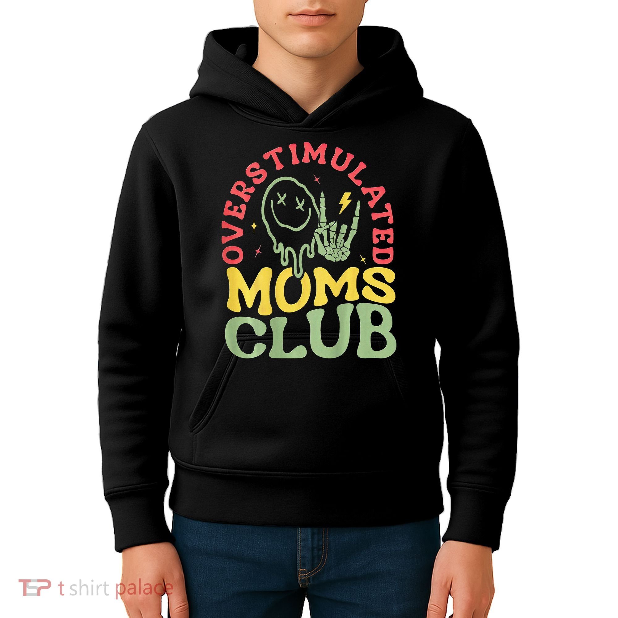 Overstimulated Moms Club Mother Day Kids Hoodie