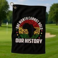 One Month Cannot Hold Our History Black History Month Golf Towel thumb 1