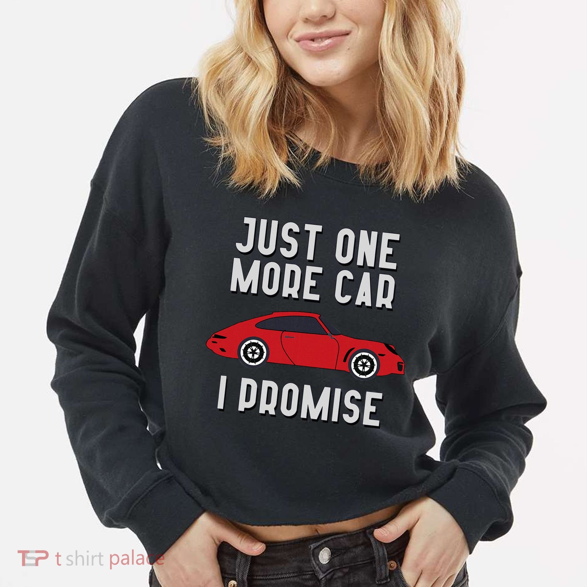 One More Car Part I Promise For Car Enthusiast Cropped Pullover Crew