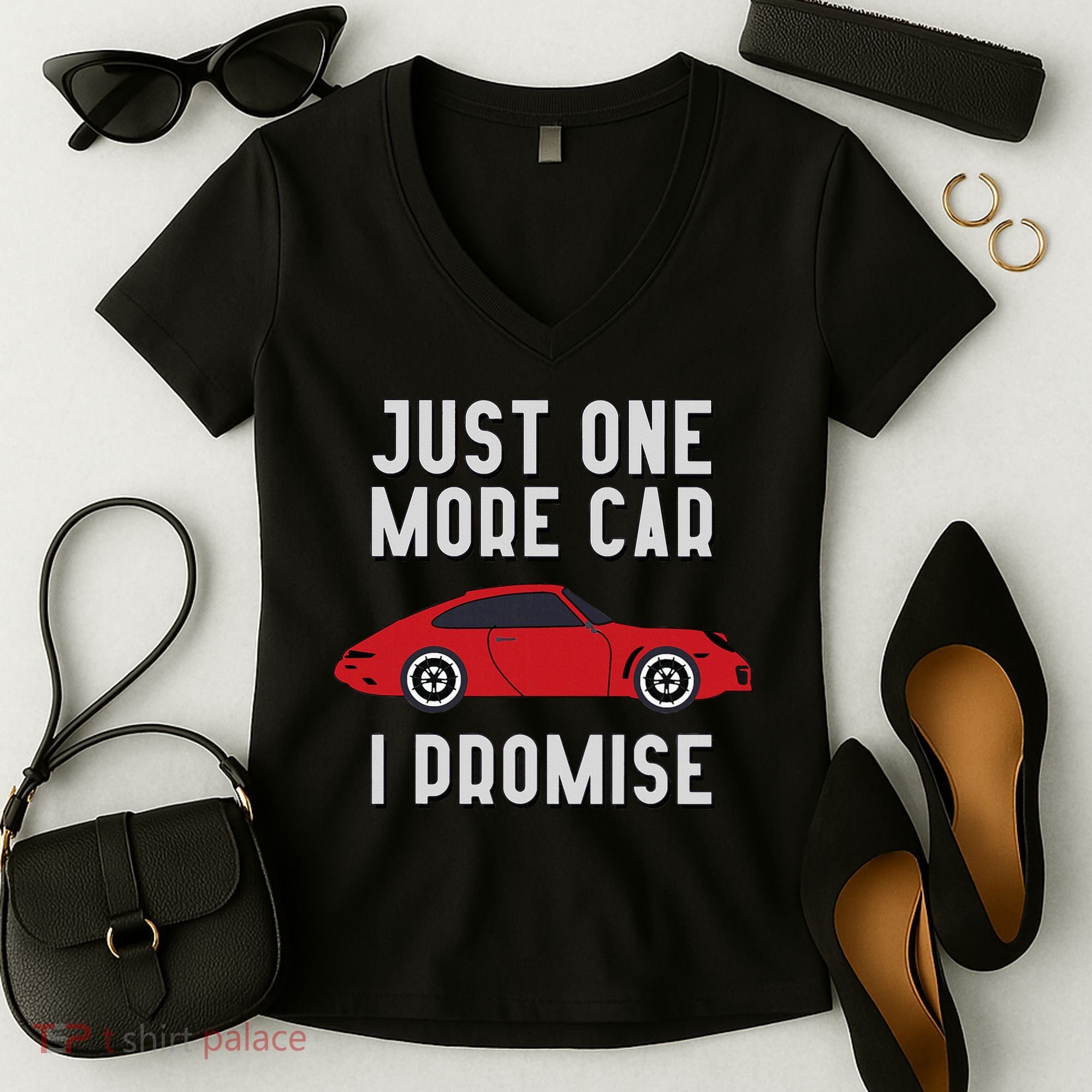One More Car Part I Promise For Car Enthusiast Women's V-Neck T-Shirt