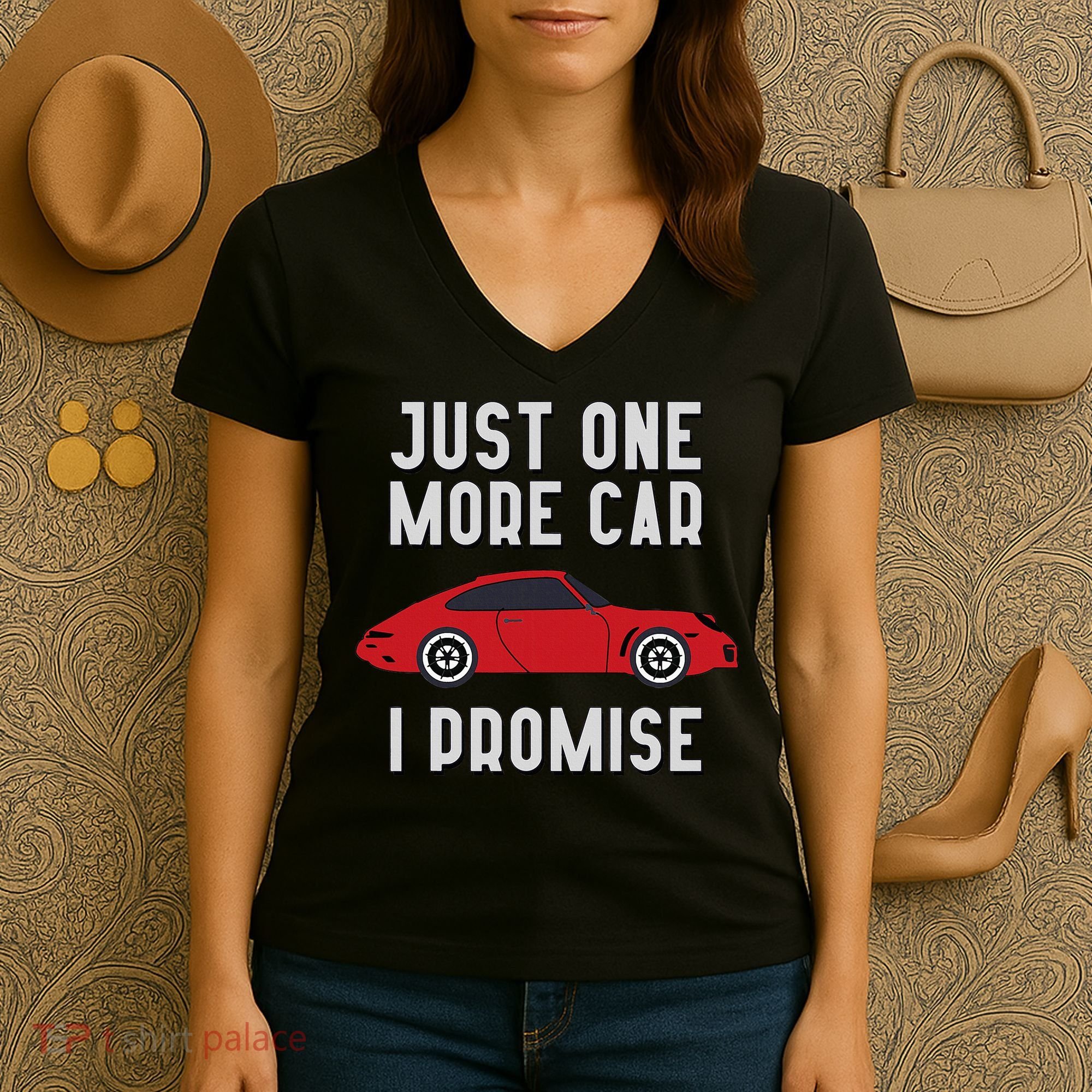 One More Car Part I Promise For Car Enthusiast Women's V-Neck T-Shirt