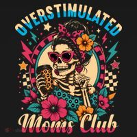 Overstimulated Moms Club Skeleton Women's Long Sleeve Shirt thumb 2