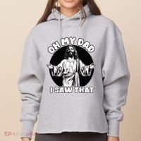 Oh My Dad I Saw That Funny Jesus Humor Ladies Heavyweight Boxy Pullover Hoodie thumb 0