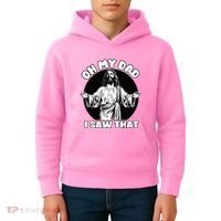 Oh My Dad I Saw That Funny Jesus Humor Kids Hoodie thumb 4