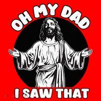 Oh My Dad I Saw That Funny Jesus Humor Santa Hat thumb 1