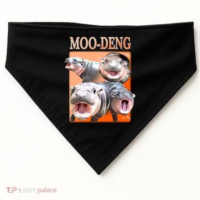 Orange Moo Deng Meme Hippo USA-Made Doggie Bandana