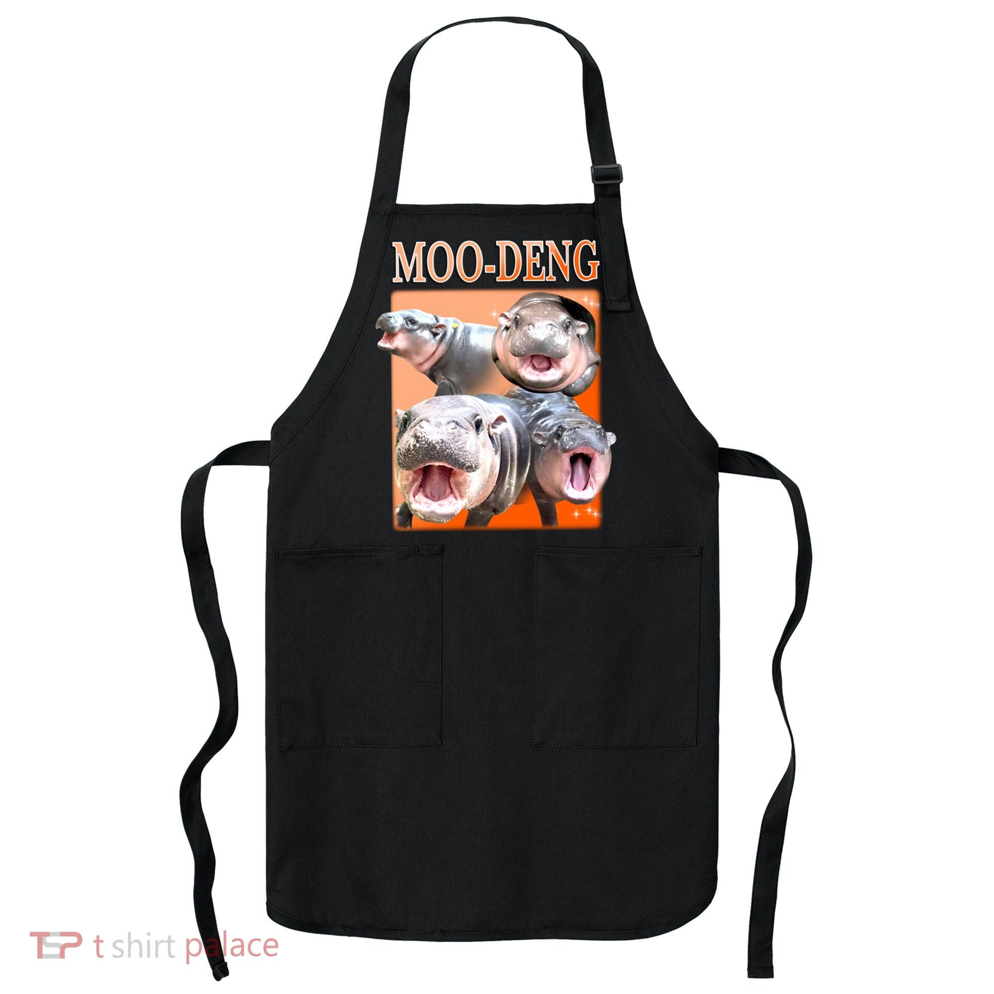 Orange Moo Deng Meme Hippo Apron