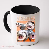 Orange Moo Deng Meme Hippo Coffee Mug thumb 0