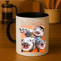 Orange Moo Deng Meme Hippo Coffee Mug thumb 4