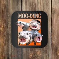Orange Moo Deng Meme Hippo Coaster thumb 0