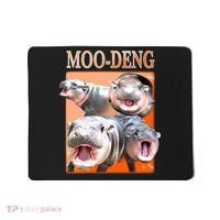 Orange Moo Deng Meme Hippo Mousepad thumb 0