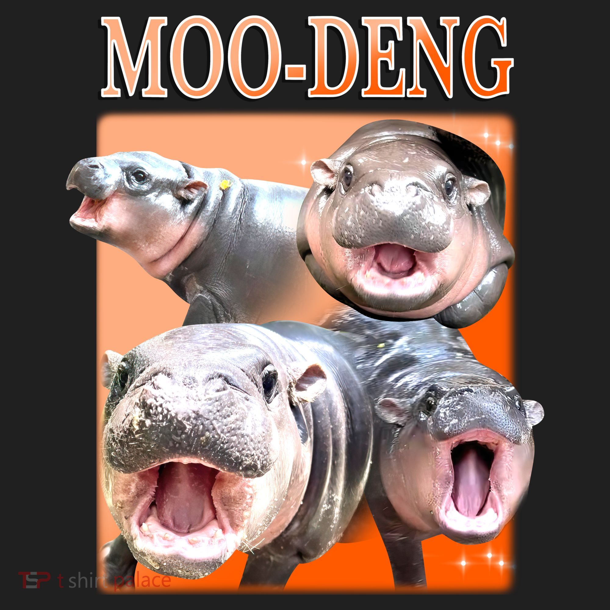 Orange Moo Deng Meme Hippo Hat