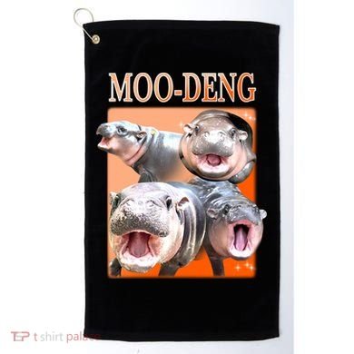 Orange Moo Deng Meme Hippo Golf Towel