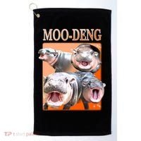 Orange Moo Deng Meme Hippo Golf Towel thumb 0