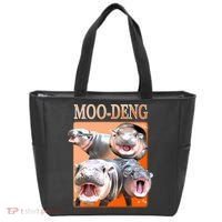 Orange Moo Deng Meme Hippo Tote Bag thumb 0