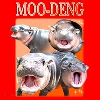 Orange Moo Deng Meme Hippo Santa Hat thumb 1