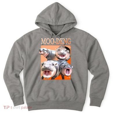 Orange Moo Deng Meme Hippo Hoodie