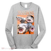 Orange Moo Deng Meme Hippo Long Sleeve Shirt thumb 0