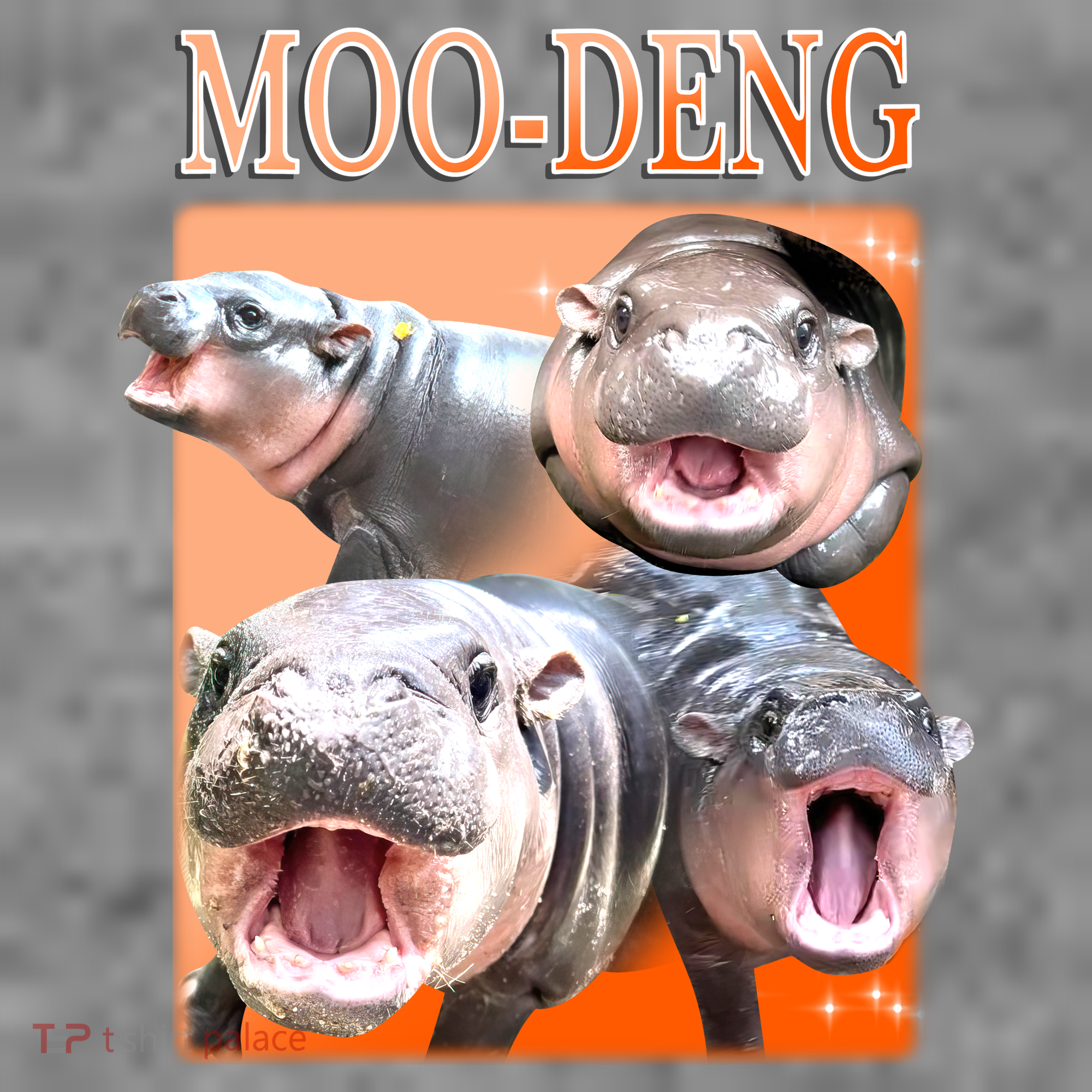 Orange Moo Deng Meme Hippo Women's Hoodie