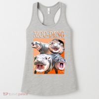 Orange Moo Deng Meme Hippo Women's Tank Top thumb 0