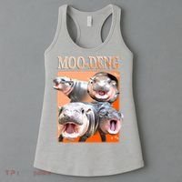 Orange Moo Deng Meme Hippo Women's Tank Top thumb 3