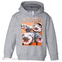 Orange Moo Deng Meme Hippo Toddler Hoodie thumb 0