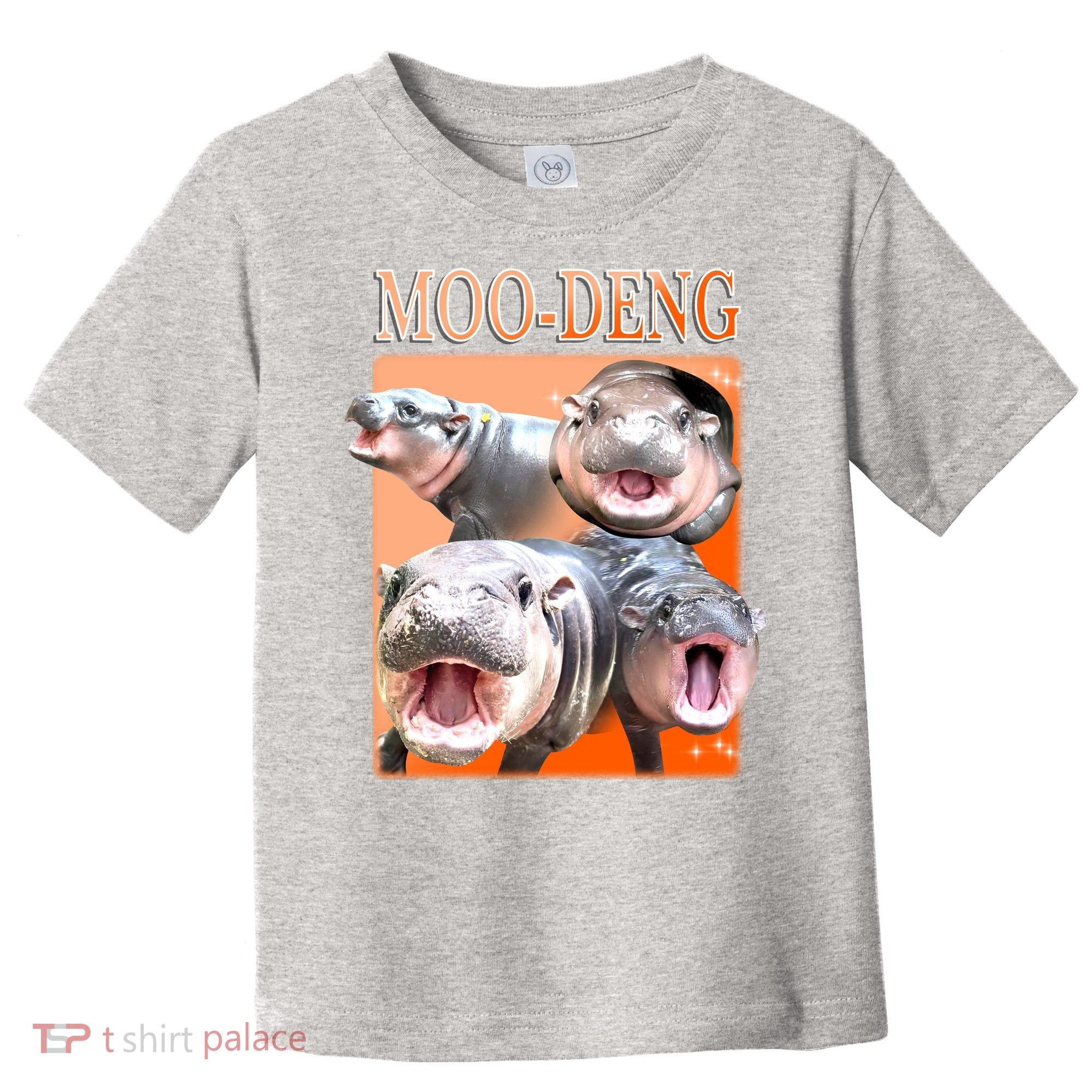 Orange Moo Deng Meme Hippo Toddler T-Shirt