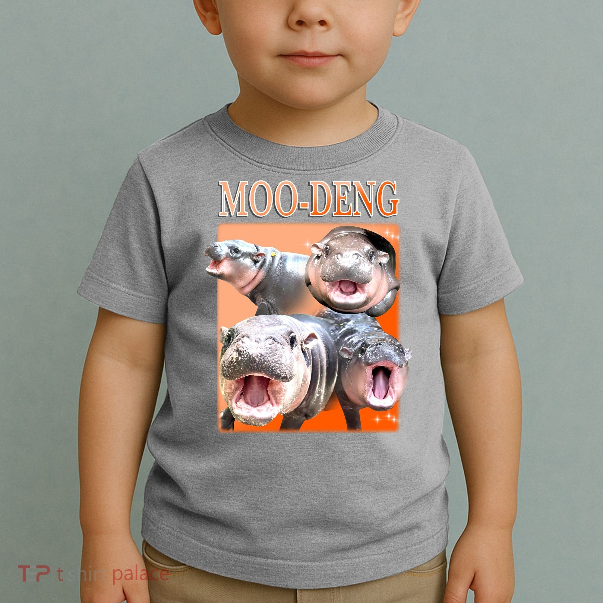 Orange Moo Deng Meme Hippo Toddler T-Shirt