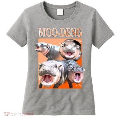 Orange Moo Deng Meme Hippo Women's T-Shirt