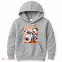 Orange Moo Deng Meme Hippo Kids Hoodie thumb 0