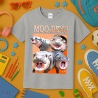 Orange Moo Deng Meme Hippo Kids T-Shirt thumb 3