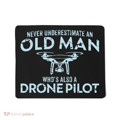 Old Man Drone Pilot Men Quadcopter Operator Gift UAV Mousepad