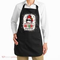 One Merry Dispatcher Messy Bun Christmas Dispatch Apron thumb 2