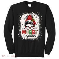 One Merry Dispatcher Messy Bun Christmas Dispatch Sweatshirt thumb 0