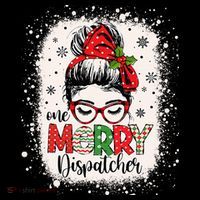 One Merry Dispatcher Messy Bun Christmas Dispatch Sweatshirt thumb 3