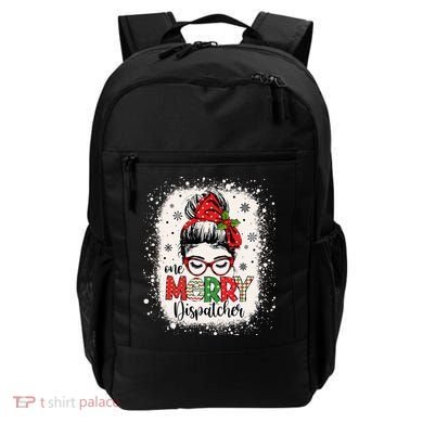 One Merry Dispatcher Messy Bun Christmas Dispatch Backpack