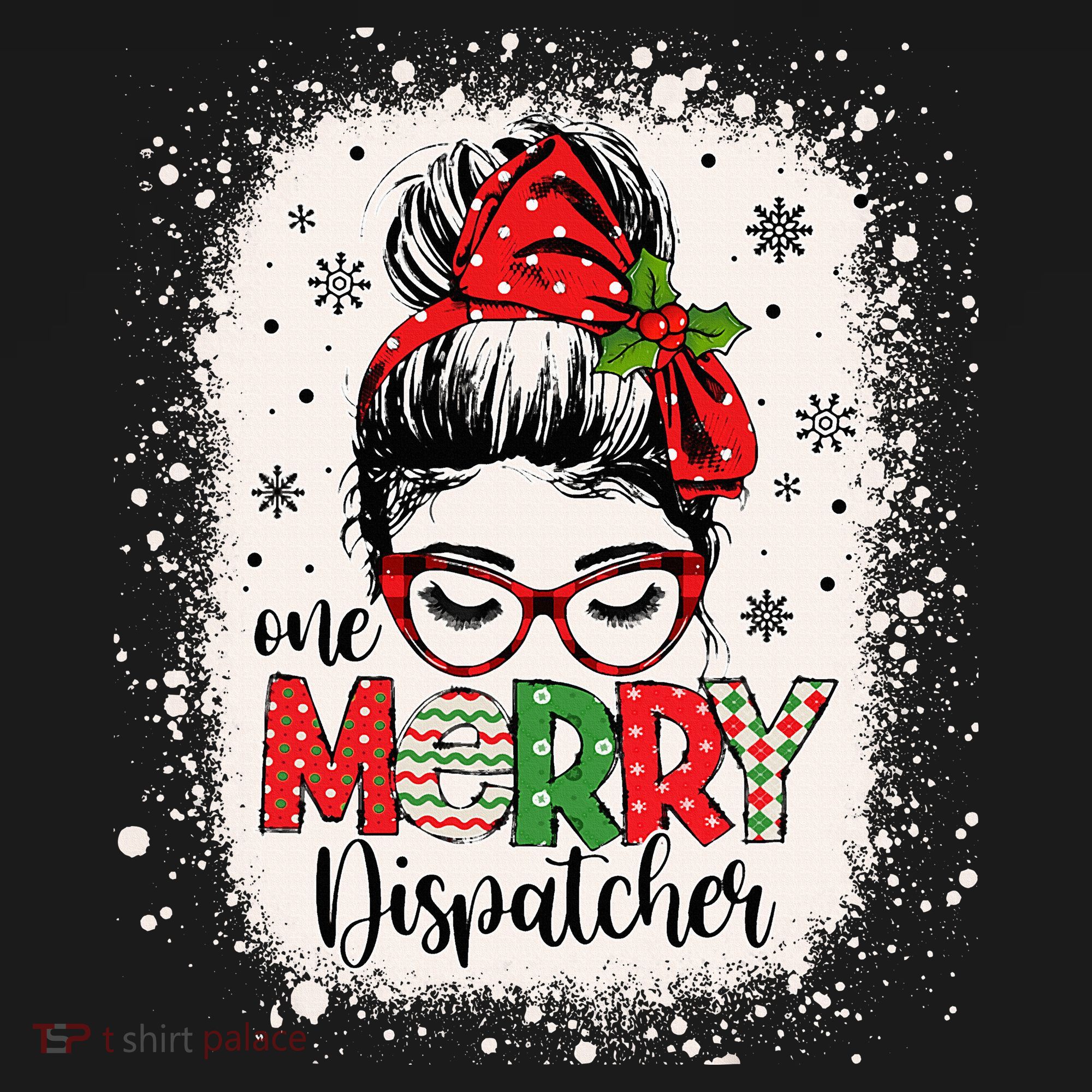 One Merry Dispatcher Messy Bun Christmas Dispatch Backpack