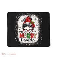 One Merry Dispatcher Messy Bun Christmas Dispatch Mousepad thumb 0