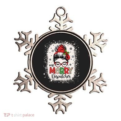 One Merry Dispatcher Messy Bun Christmas Dispatch Ornament