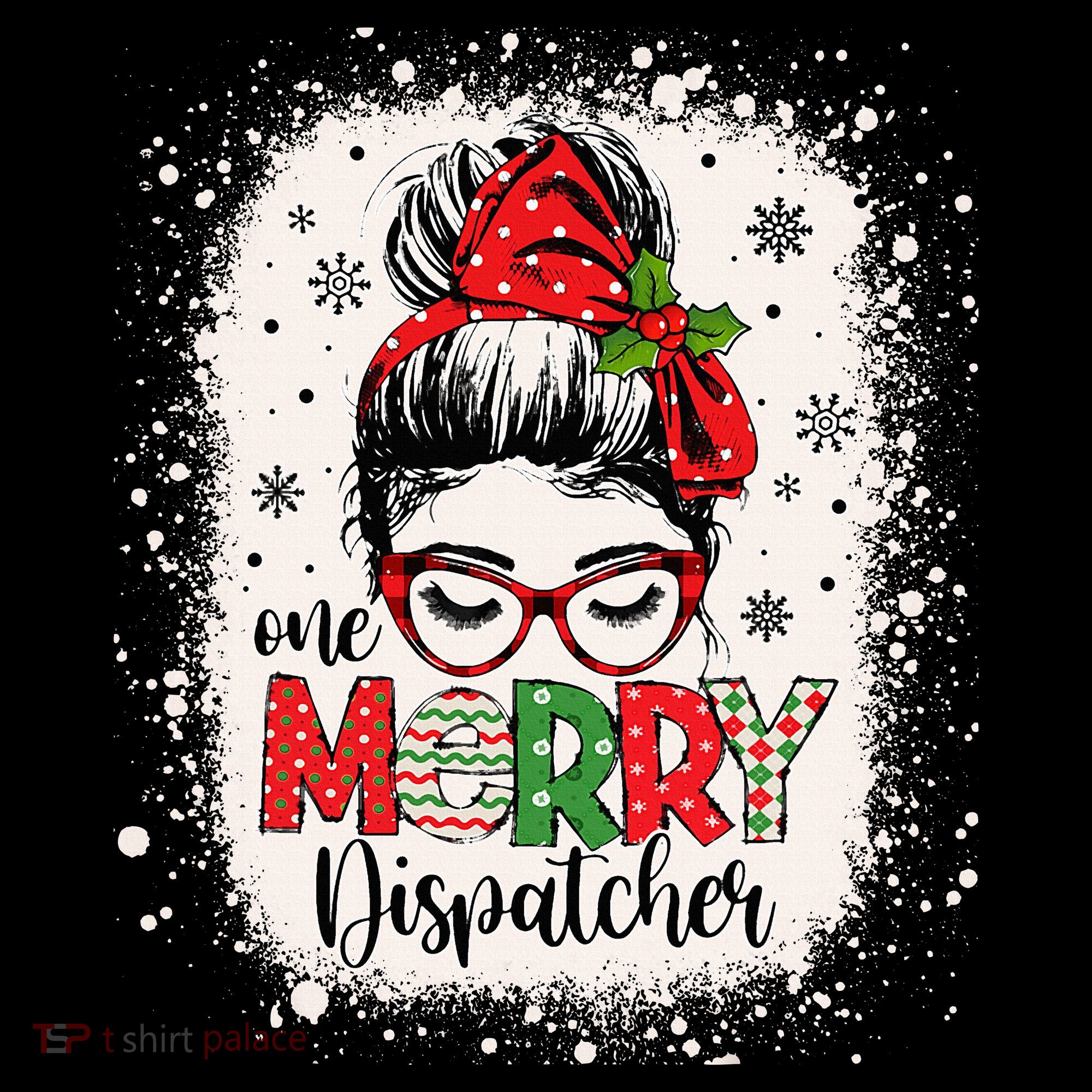 One Merry Dispatcher Messy Bun Christmas Dispatch Ornament