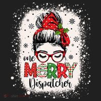 One Merry Dispatcher Messy Bun Christmas Dispatch Hat thumb 2
