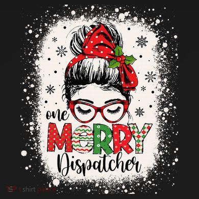 One Merry Dispatcher Messy Bun Christmas Dispatch Toddler T-Shirt