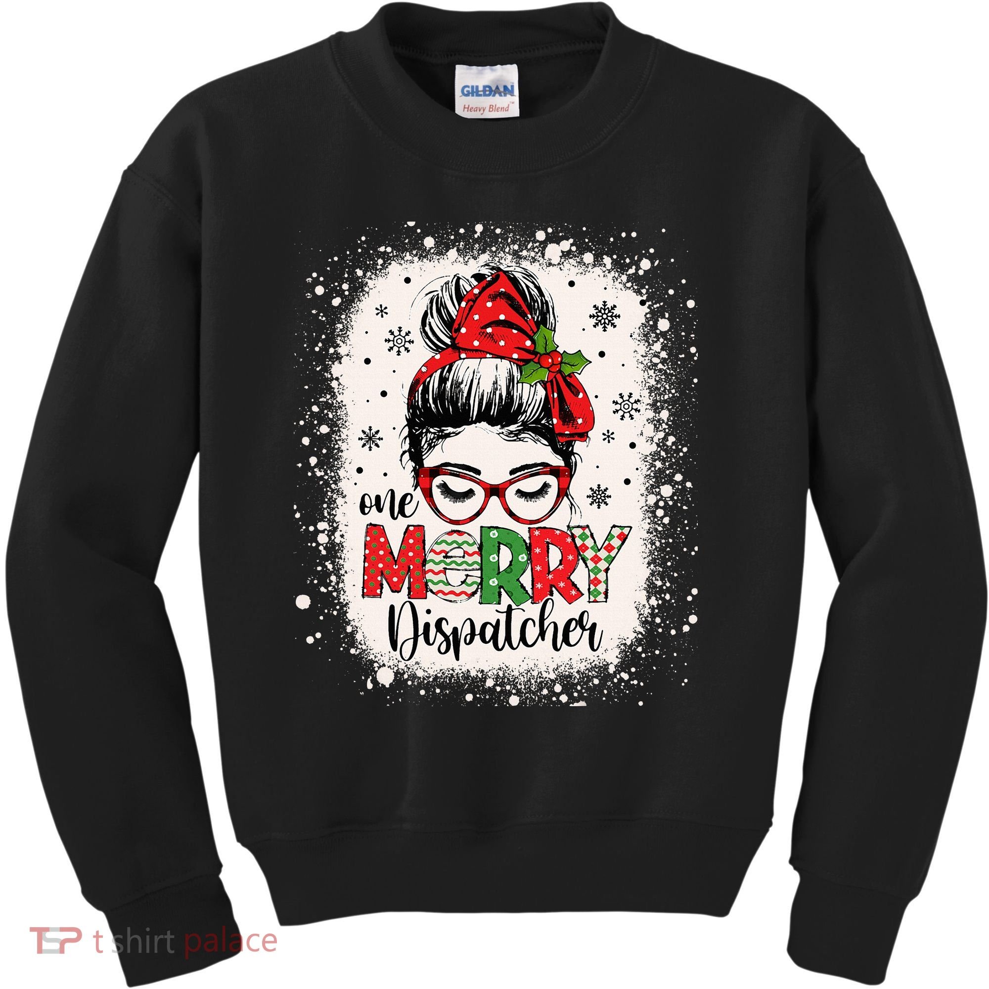 One Merry Dispatcher Messy Bun Christmas Dispatch Kids Sweatshirt