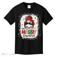 One Merry Dispatcher Messy Bun Christmas Dispatch Kids T-Shirt thumb 0